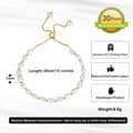 14K Gold Plated 925 Sterling Silver Freshwater Pearl Bead Bracelet 2