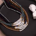 Freshwater Pearl Beaded Necklace Waterproof Stainless Steel PVD Coated Cut Crystal Beads 4