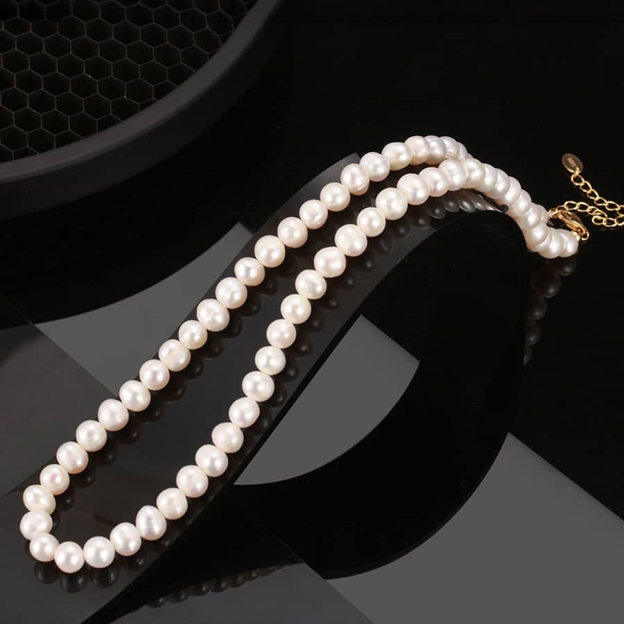 Natural Freshwater Pearl Simple Collar Chain Necklace - main