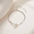 Single Natural Freshwater Pearl Charm Minimalist Bracelet, 925 Sterling Silver 14K Gold Plated 3