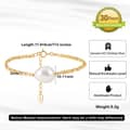 Single Natural Freshwater Pearl Charm Minimalist Bracelet, 925 Sterling Silver 14K Gold Plated 5