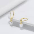 S925 Silver Natural Freshwater Pearl Pendant Drop Earrings Real Pearl Dangle Earrings 1