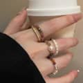Trendy Tourmaline Pearl Natural Stone Ring With Colorful Beaded Broken Silver 4