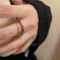 Trendy Tourmaline Pearl Natural Stone Ring With Colorful Beaded Broken Silver 6