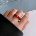 Minimalist Natural Stone Ring With 18K Gold Plated Beads 3