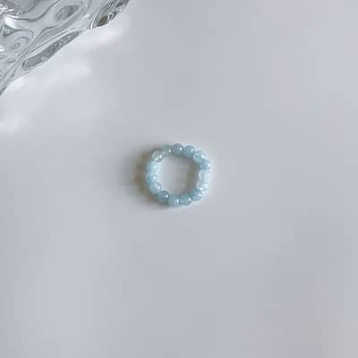 Minimalist Natural Stone Ring With 18K Gold Plated Beads detail 4