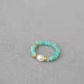 Freshwater Pearl Natural Stone Ring With Colorful Tourmaline Beads And Broken Silver 4