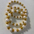 Handmade Beaded Pearl Bracelet Stainless Steel Beads 18K PVD Coated Waterproof Three Bracelets 2