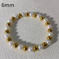 Handmade Beaded Pearl Bracelet Stainless Steel Beads 18K PVD Coated Waterproof Three Bracelets 5