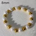 Handmade Beaded Pearl Bracelet Stainless Steel Beads 18K PVD Coated Waterproof Three Bracelets 6