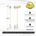 925 Sterling Silver 14K Gold Plated Chain Freshwater Long Fringe Earrings Zircon Pearl 4