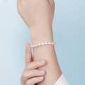 925 Silver Natural Baroque Freshwater Pearl Beads Chain, Gold Plated Bracelet 3