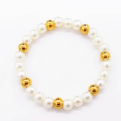 INS Style Pearl Stainless Steel Bracelet Beads 18K PVD Coated Waterproof detail 4