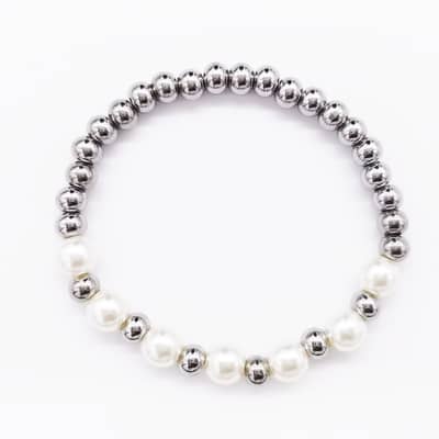 INS Style Pearl Stainless Steel Bracelet Beads 18K PVD Coated Waterproof detail 5