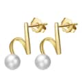 925 Sterling Silver Twisted Freshwater Pearl Earrings 1