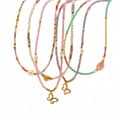 Natural Stone Handmade Beaded Stainless Steel Pearl Necklace Butterfly 18K PVD Coated Waterproof Pearl 1