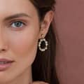 14K Gold Plated 925 Silver Freshwater Pearl Hoop Dangle Earrings 4