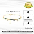 925 Silver Double Layer Gold Chain Bracelet with Pearl Beads and Pendant 3