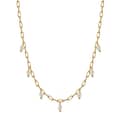 14K Gold Plated 925 Sterling Silver Minimalist Freshwater Pearl Charms Necklace 1