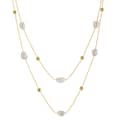 Retro Style Baroque Pearl Double Layer 925 Sterling Silver Necklace Clavicle Chain 1