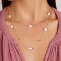 Retro Style Baroque Pearl Double Layer 925 Sterling Silver Necklace Clavicle Chain 3