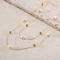Retro Style Baroque Pearl Double Layer 925 Sterling Silver Necklace Clavicle Chain 4
