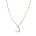 Luxury Romantic Natural Freshwater Pearl Moon Necklace 925 Sterling Silver 14K Gold Plated 1