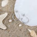 Elegant C-Shaped 14K Gold Plated 925 Sterling Silver Freshwater Pearl Drop Earrings 5