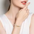 5mm 925 Sterling Silver Cuban Chain Bracelet, Gold Plated with Pearl 4