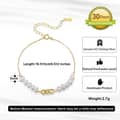 5mm 925 Sterling Silver Cuban Chain Bracelet, Gold Plated with Pearl 5