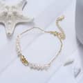 5mm 925 Sterling Silver Cuban Chain Bracelet, Gold Plated with Pearl 6