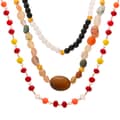 Natural Stone Handmade Beaded Stainless Steel Necklace Agate 18K 1