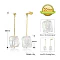 925 Silver 14K Gold Plated Irregular Square Baroque Natural Freshwater Pearl Drop Earrings 5