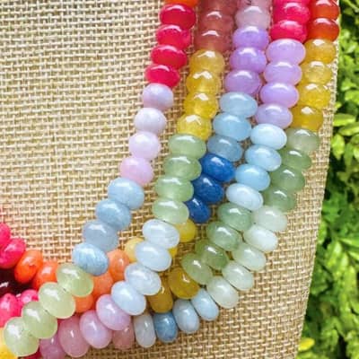 Natural Stone Necklace Stainless Steel Waterproof Beads Tags With Logo detail 3