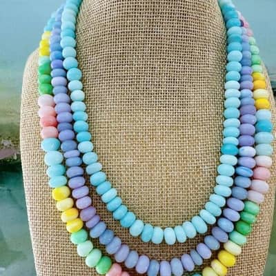 Natural Stone Necklace Stainless Steel Waterproof Beads Tags With Logo detail 5