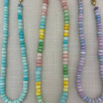 Natural Stone Necklace Stainless Steel Waterproof Beads Tags With Logo detail 6
