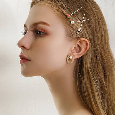 14K Gold Plated Double-Layer Beads Freshwater Pearl Stud Earrings 925 Sterling Silver detail 4