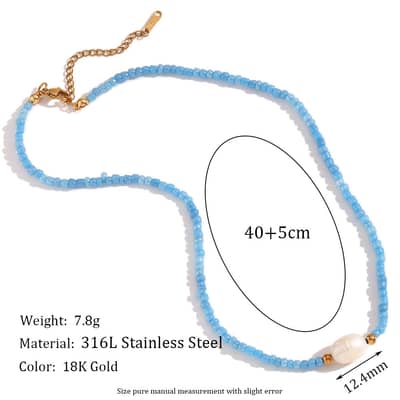 Bohemian Seed Stainless Steel Pearl Necklace Handmade Colorful Seed Pearl Bead detail 6