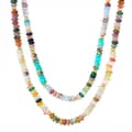 Handmade Beaded Stainless Steel Beads Necklace 18K Natural Stone 1