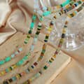 Handmade Beaded Stainless Steel Beads Necklace 18K Natural Stone 2