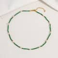 Natural Freshwater Pearl Necklace Crystal Waterproof Stainless Steel PVD Coated Beads 2