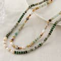 Freshwater Pearl Waterproof Stainless Steel 18K Gold Plated Natural Stone Bead Necklace 2