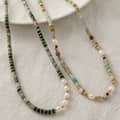 Freshwater Pearl Waterproof Stainless Steel 18K Gold Plated Natural Stone Bead Necklace 3