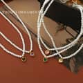 Elegant Love Pendant Pearl Necklace Love Zircon Pearl 4