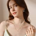 Simple Irregular Natural Freshwater Pearl Collar Chain Necklace 3