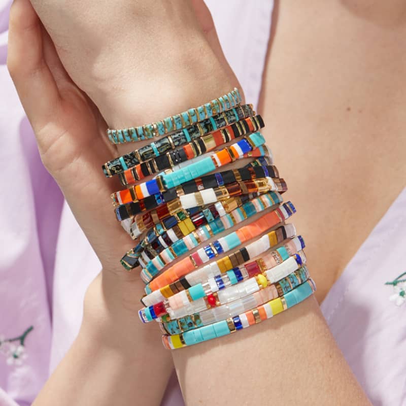 Waterproof Summer Beach Stretch Non Fading Bohemian Miyuki Tila Seed Beads Bracelet - main