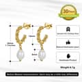 Irregular Baroque Pearl Earrings S925 Sterling Silver Geometric C-Shaped Twisted Drop Earrings 3