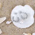 Irregular Baroque Pearl Earrings S925 Sterling Silver Geometric C-Shaped Twisted Drop Earrings 5