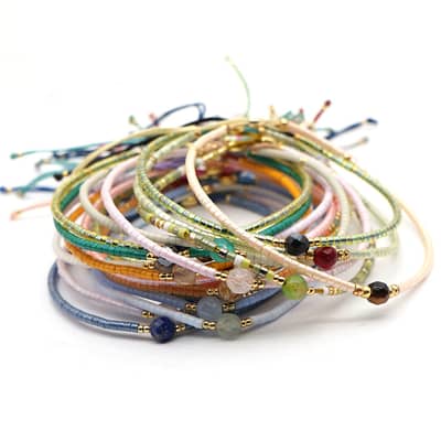 Natural Stone Miyuki Bead Beaded Bracelet detail 1