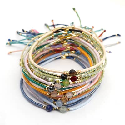 Natural Stone Miyuki Bead Beaded Bracelet detail 5